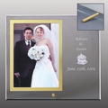 5"x7" Vertical Glass Photo Frame with Gold Border